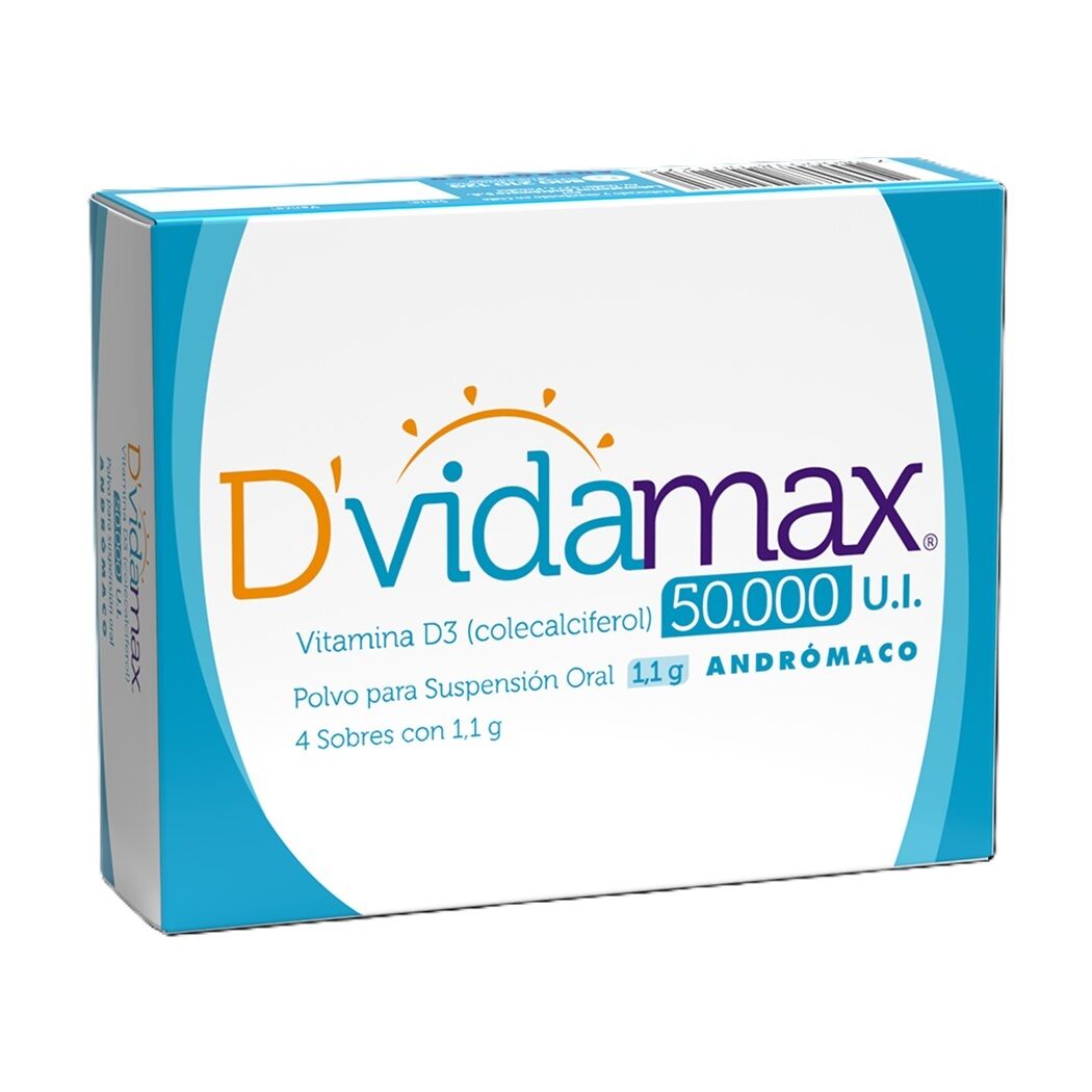 Dvida Max Vitamina D3 50.000UI Polvo Suspensión Oral 1.1g 4 Viales