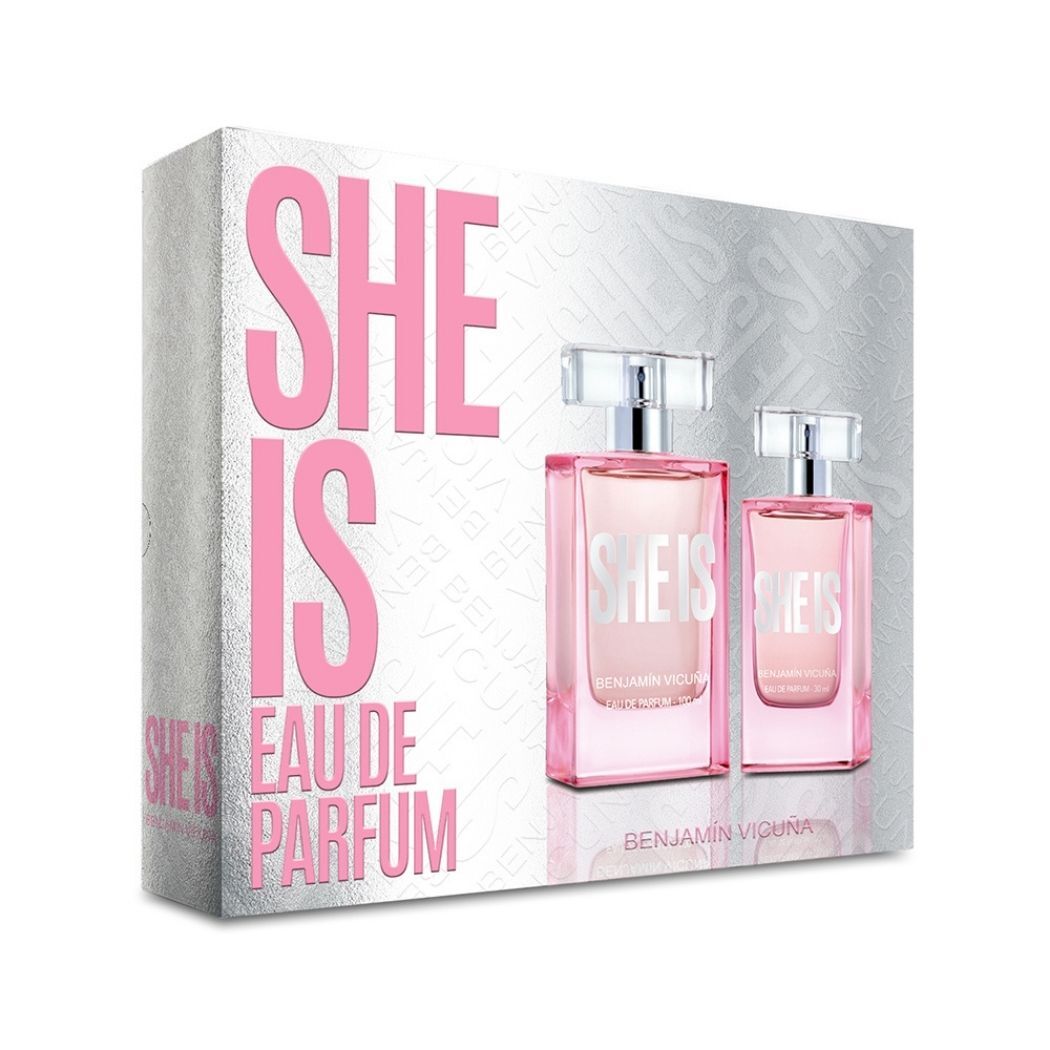 Set Perfume Mujer She Is EDP + Miniatura
