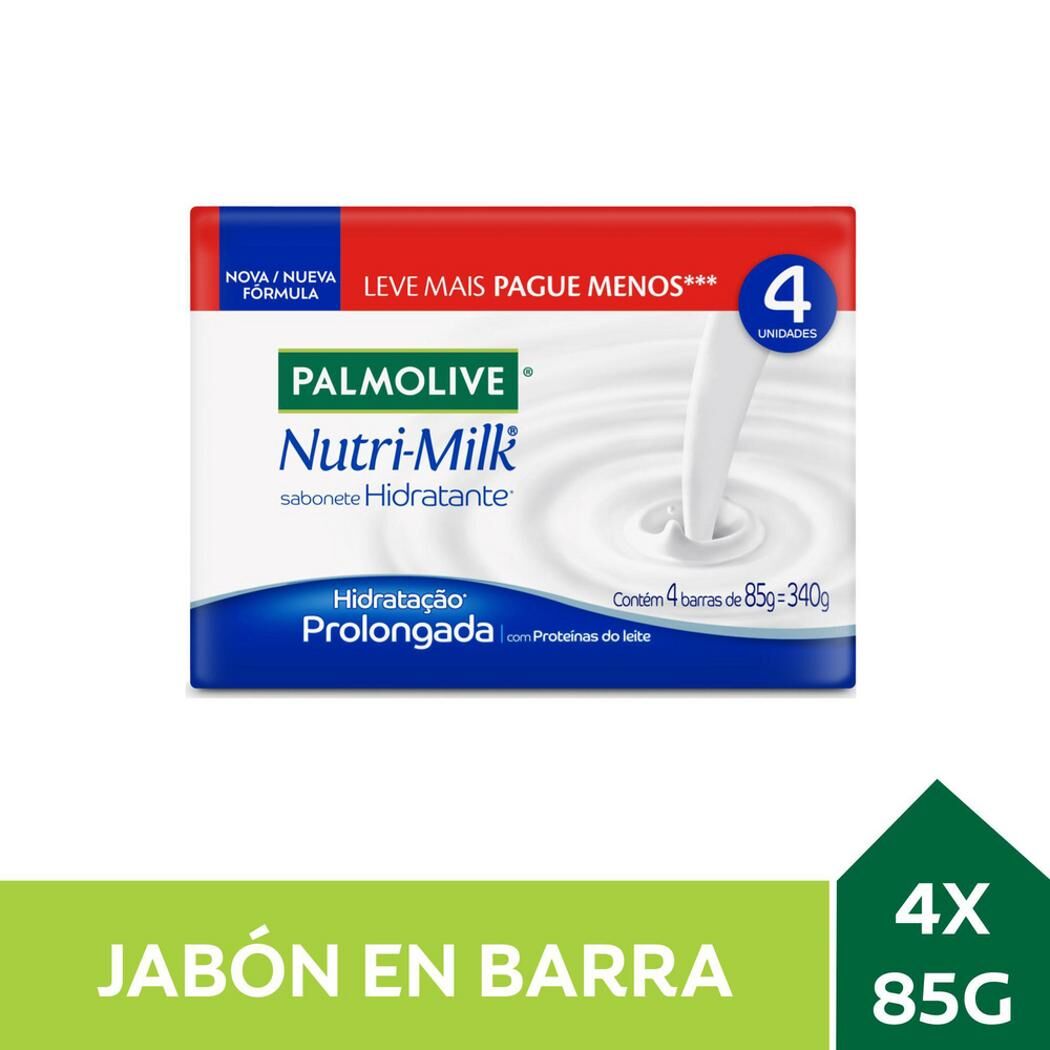 Jabón de Tocador Palmolive Nutri Milk Hidratación Prolongada 4 Unidade de 85g