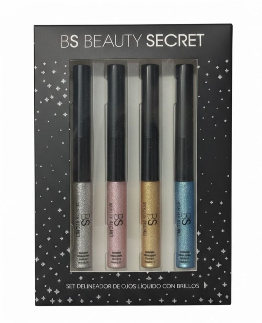 BS Beauty Secret Glitter Liquid Eyeliner Set 4 Unidades