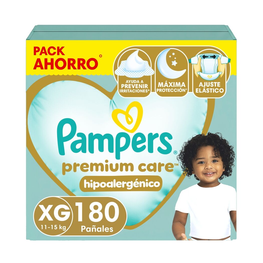 Pañal Pampers Premium Care Tamaño XG (11-15 kg) 180 Unidades