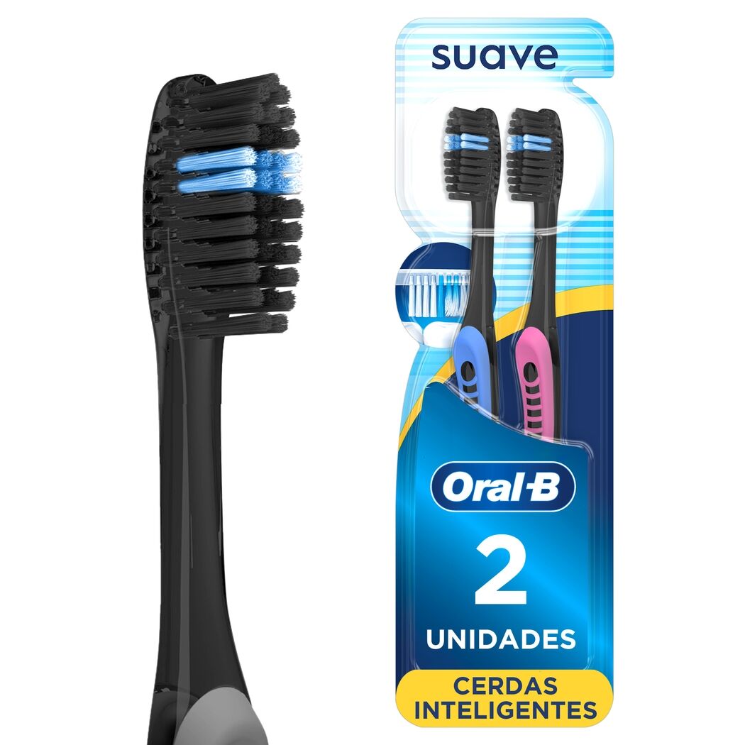Cepillo de Dientes Suave Oral-B Indicator Black Charcoal 2 Unidades