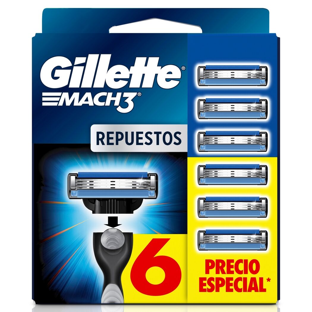 Repuesto Máquina Afeitar Gillette Mach3 6 Unidades