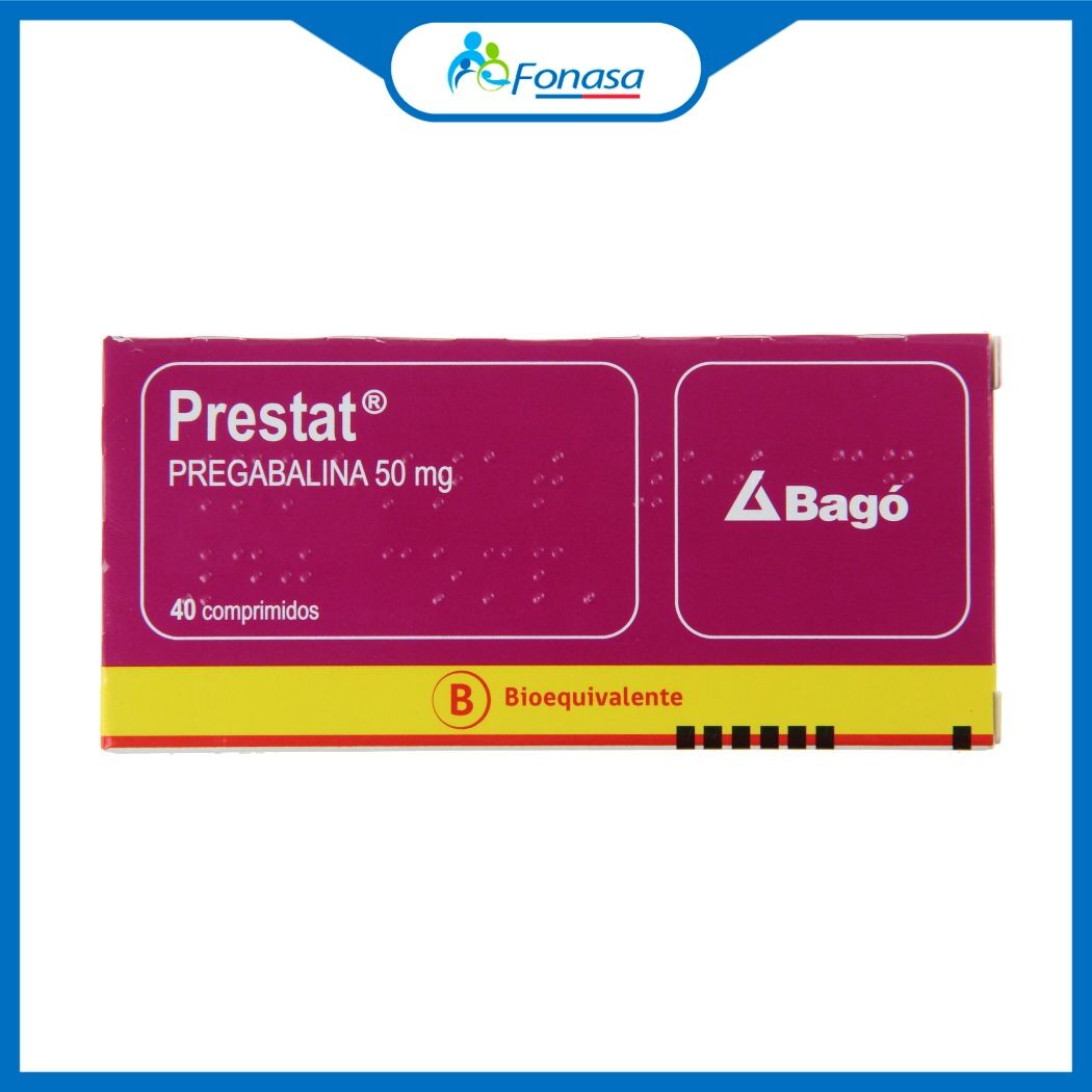 Prestat (B) Pregabalina 50mg 40 Comprimidos