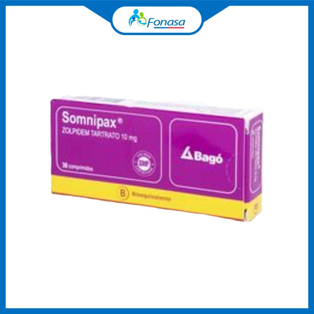 Somnipax (B) Zolpidem 10mg 30 Comprimidos