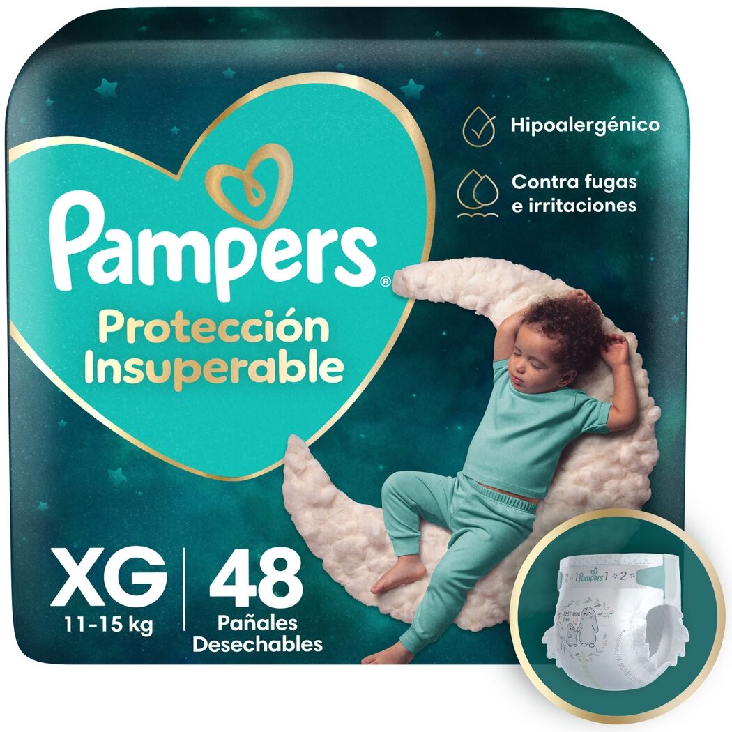 Pañal Pampers Protección Insuperable Talla XG 48 Unidades