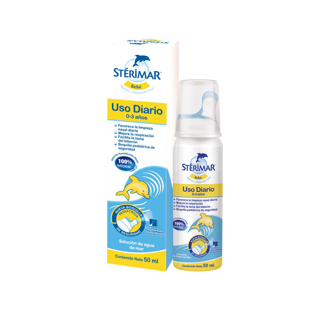 Stérimar Bebé Spray Nasal 50ml Solución de Agua de Mar 100% Natural para Higiene Nasal de Bebés 0 a 3 Años Limpieza Suave y Mejora la Respiración