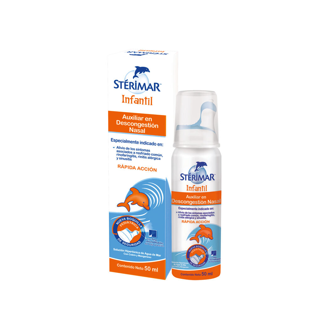 Stérimar Infantil Spray Nasal 50ml Agua de Mar con Cobre y Manganeso Descongestión Nasal Bebés y Niños Alivio de Resfriado Rinitis y Sinusitis