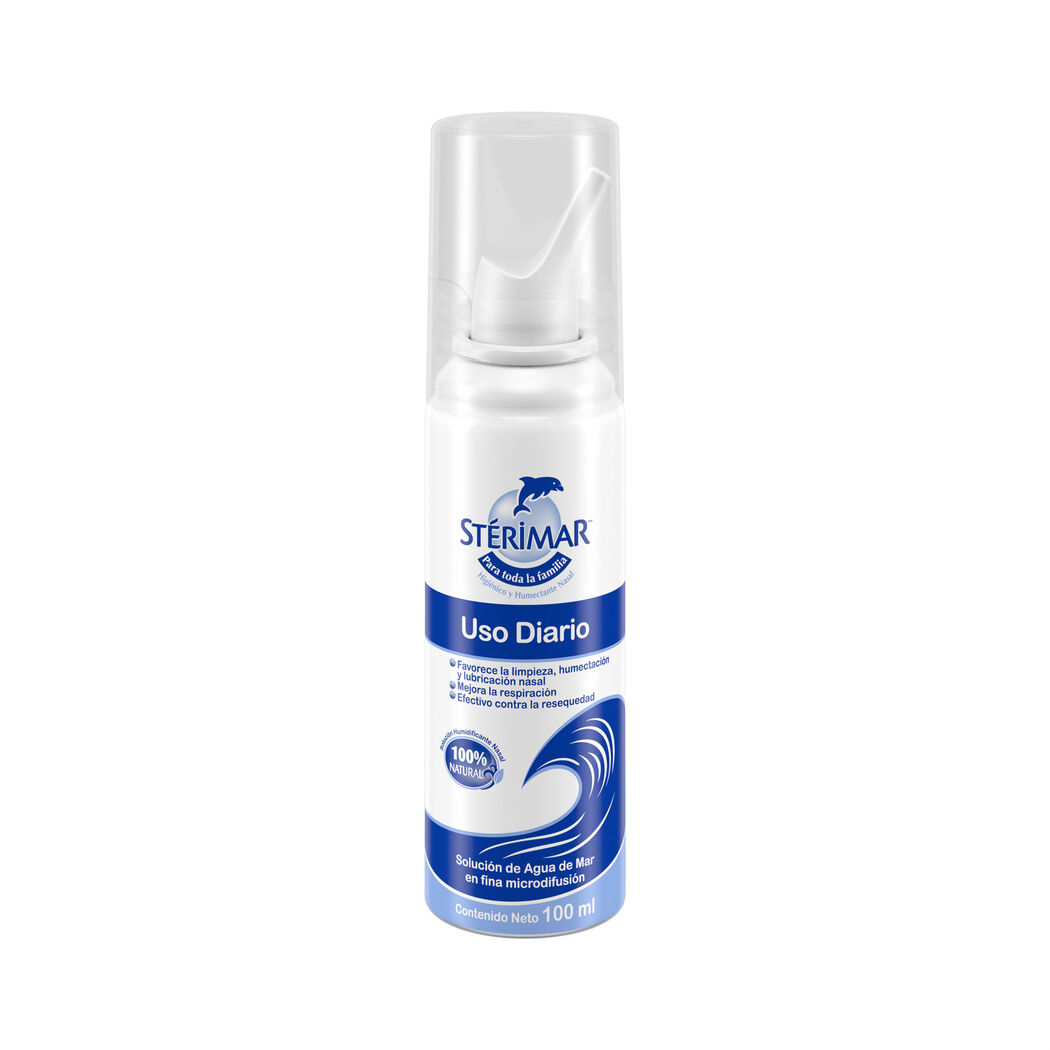 Stérimar Uso Diario Spray Nasal 100ml Agua de Mar Isotónica 100% Natural Higiene Nasal Familiar Hidratación y Mejora de la Respiración