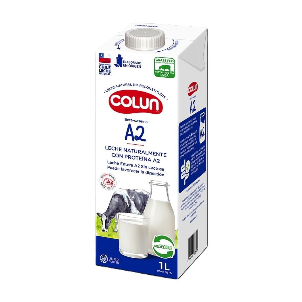 Leche Entera A2 Sin Lactosa Colun 1 L