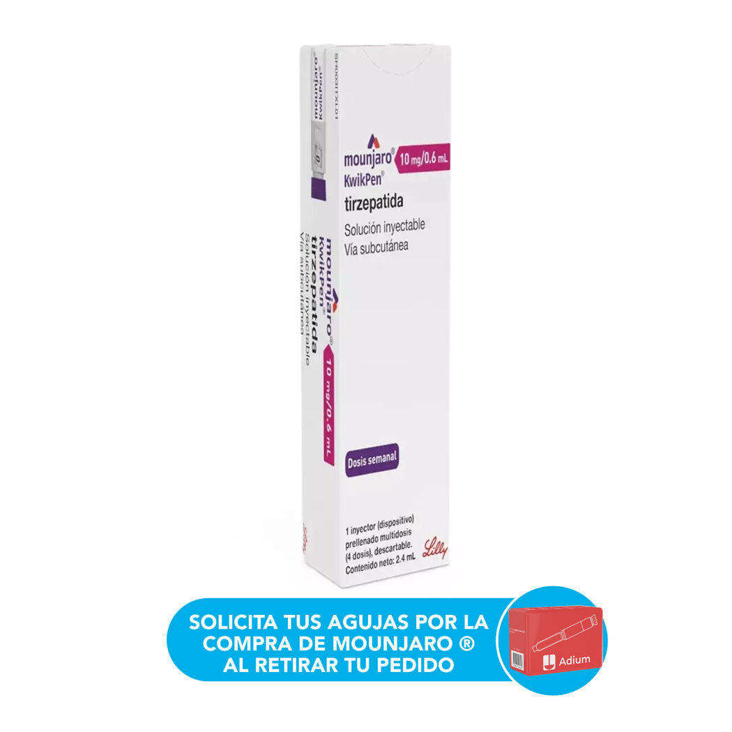 Mounjaro Tirzepatida 10mg/0.6ml Inyectable 1 Dispositivo - 4 Dosis