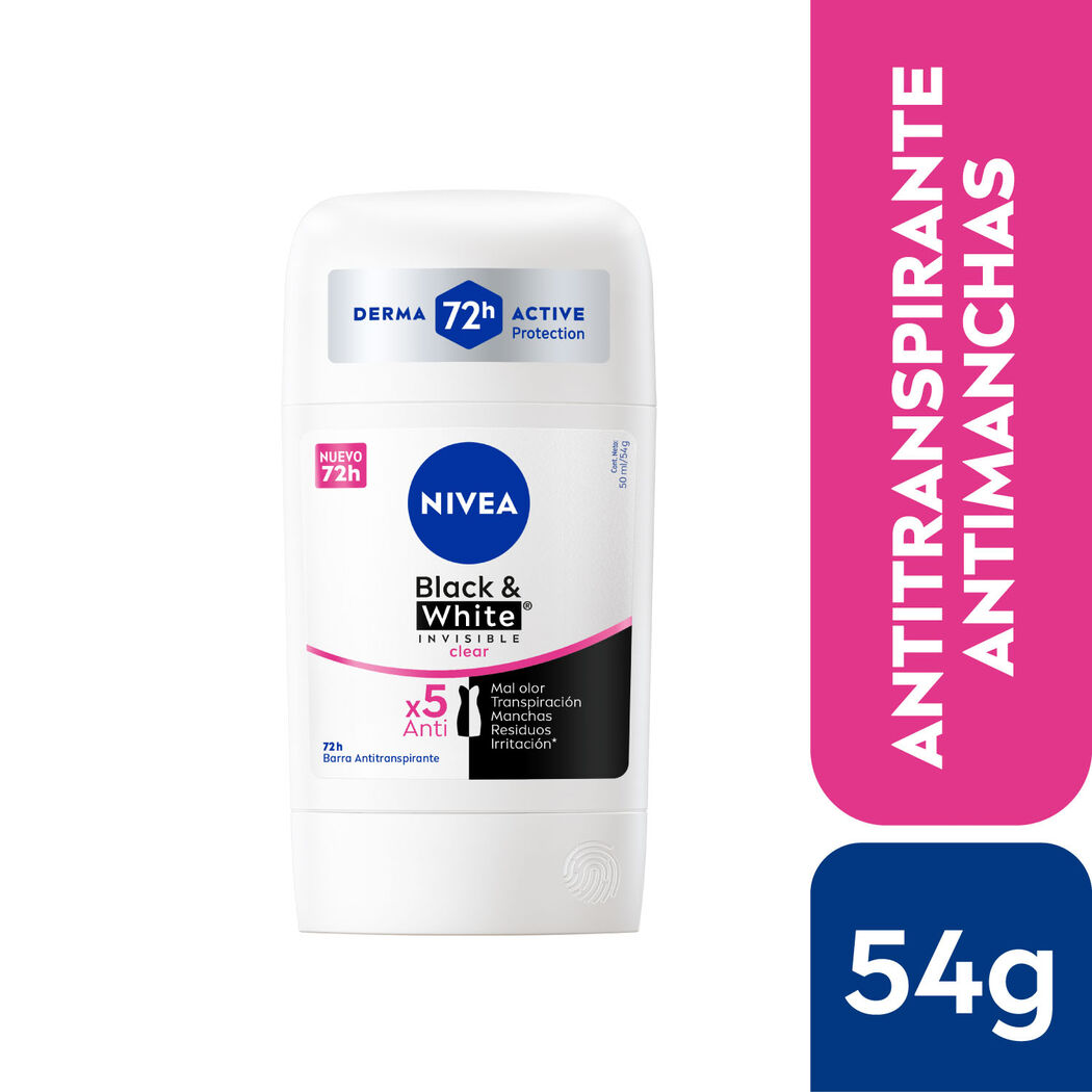 NIVEA Desodorante Stick Black & White Clear 50ml
