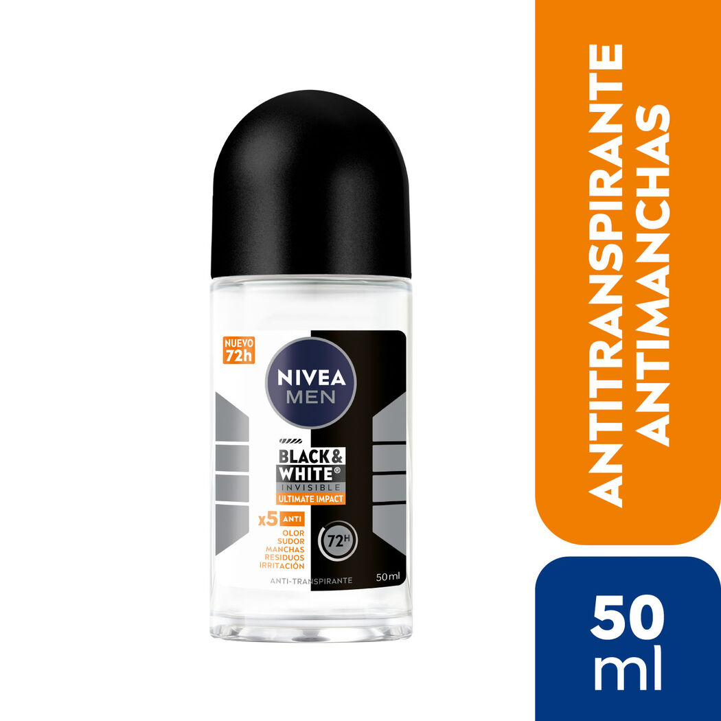 NIVEA MEN Desodorante Roll On Black & White Ultimate Impact 50ml