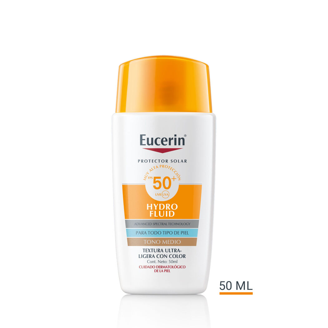 EUCERIN Protector Solar HydroFluid Tono Medio Facial FPS50+ 50ml