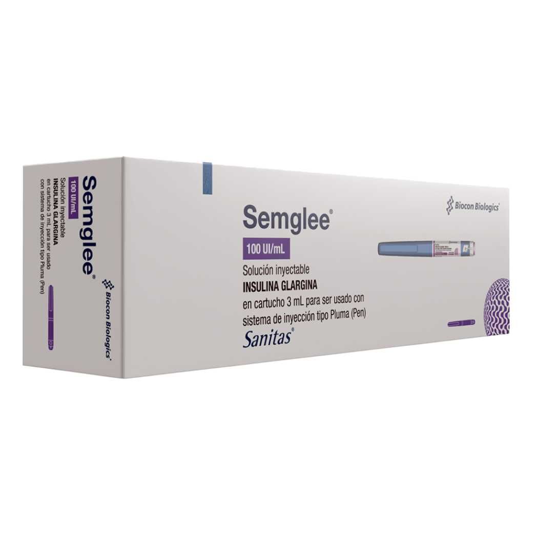 Semglee 100UI/ml Insulina Glargina Solución Inyectable 3ml 1 Pluma