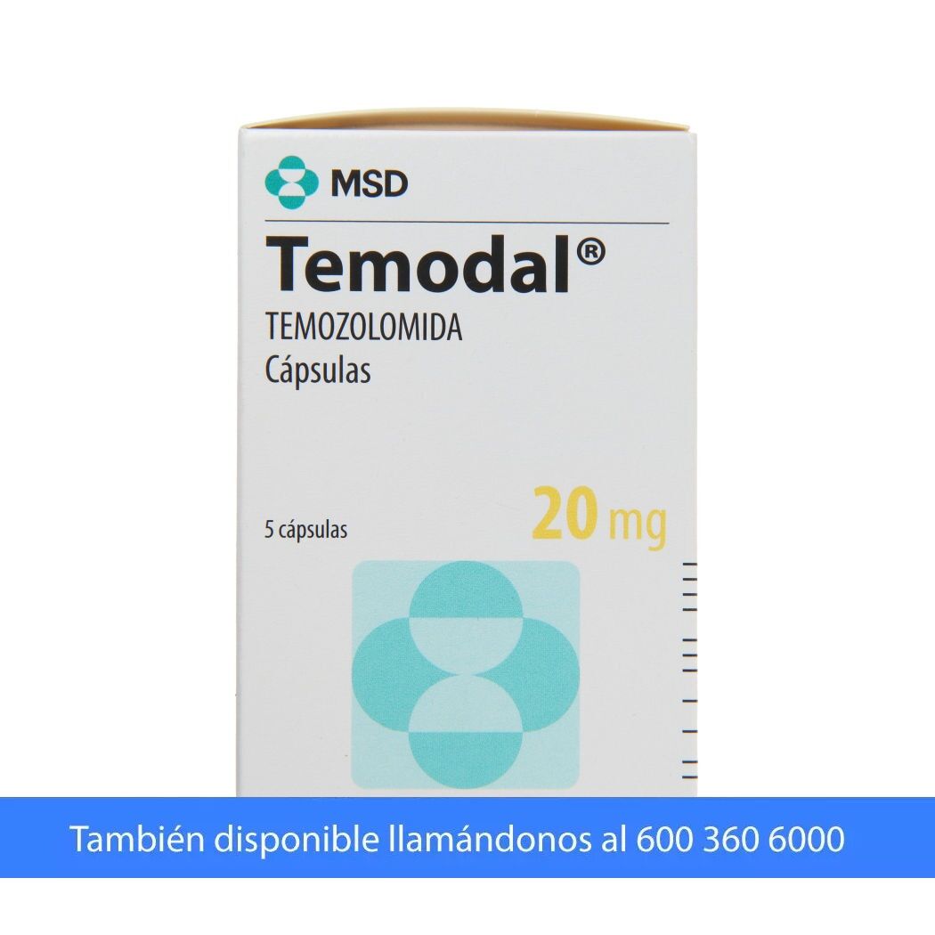 Temodal Temozolomida 20mg 5 Cápsulas