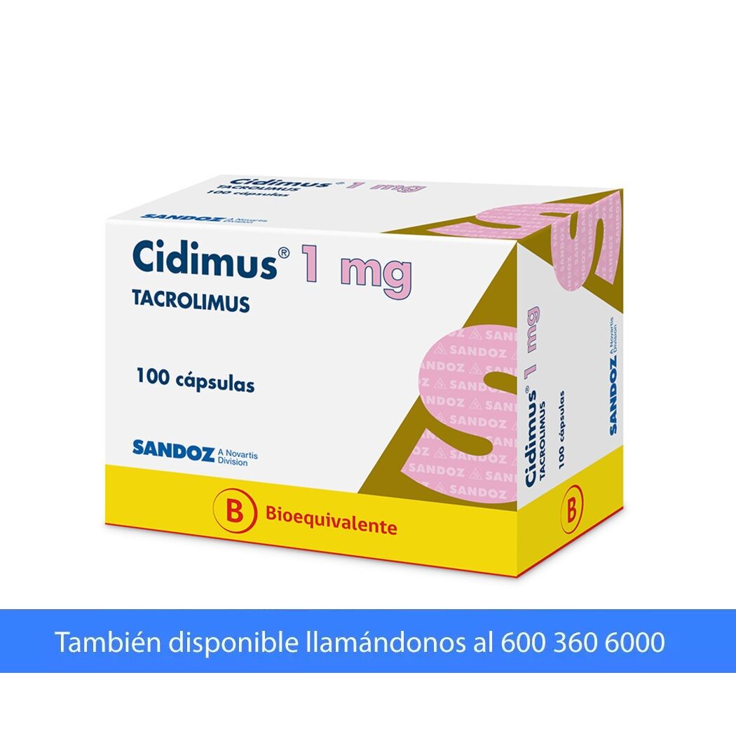 Cidimus (B) Tacrolimus 1mg 100 Cápsulas