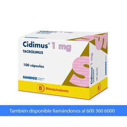Cidimus (B) Tacrolimus 1mg 100 Cápsulas