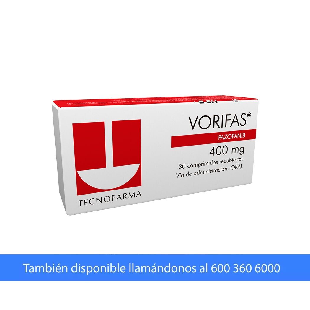 Vorifas Pazopanib 400mg 30 Comprimidos Recubiertos