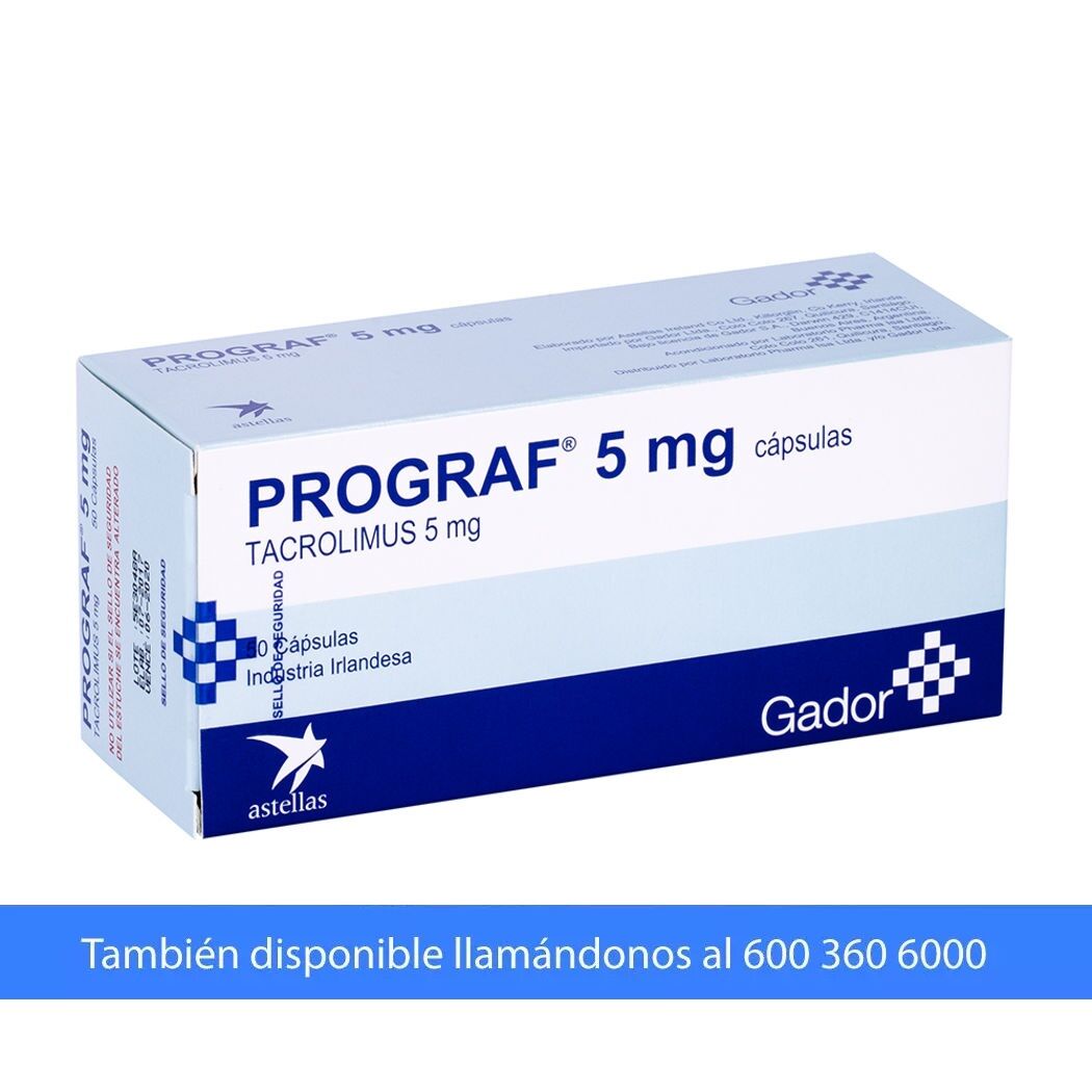 Prograf (R) Tacrolimus 5mg 50 Cápsulas