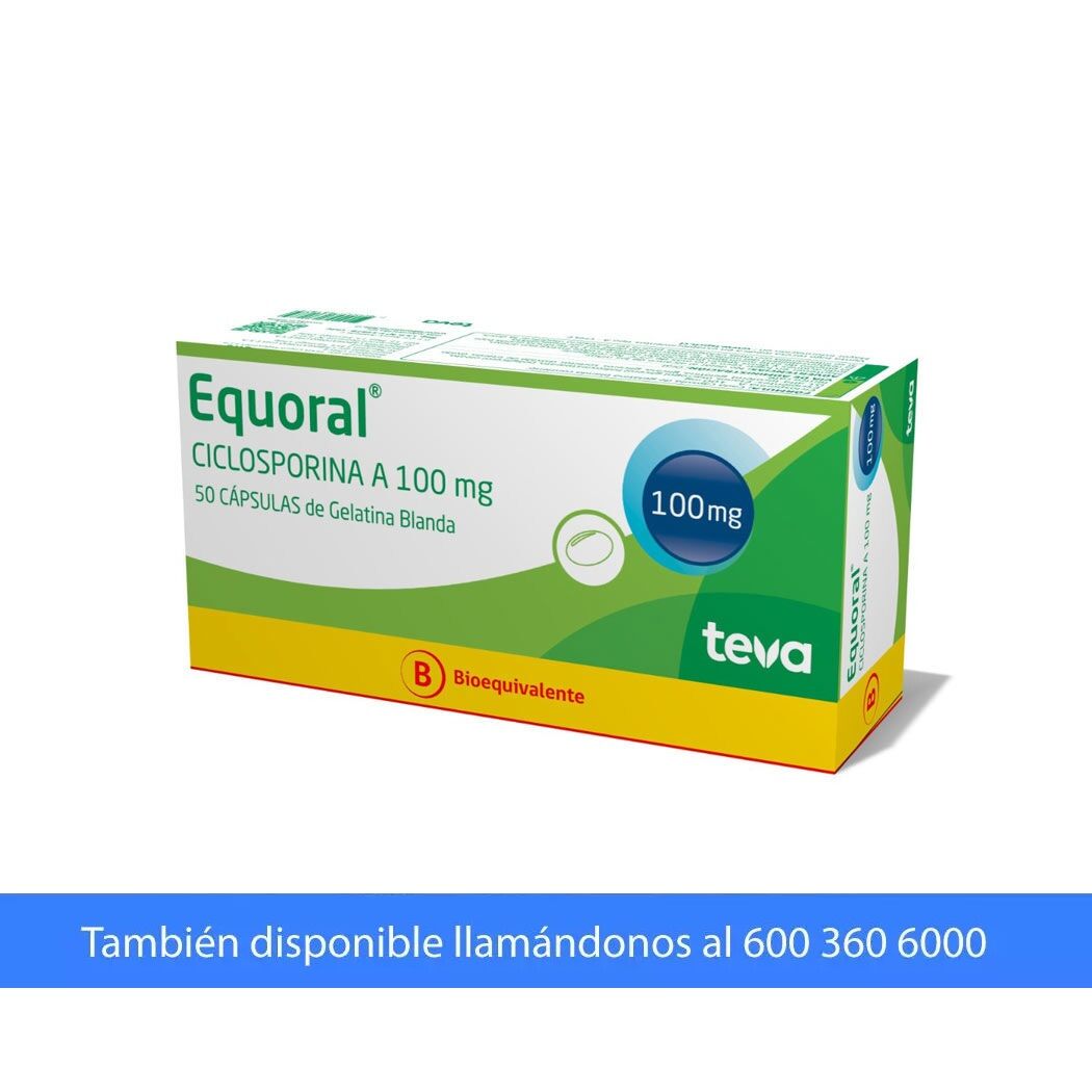 Equoral (B) Ciclosporina 100mg 50 Cápsulas Blandas