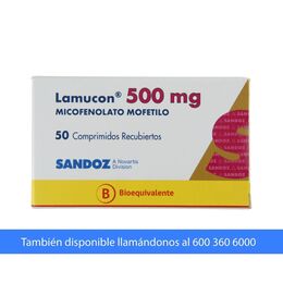 Lamucon (B) Micofenolato Mofetilo 500mg 50 Comprimidos Recubiertos