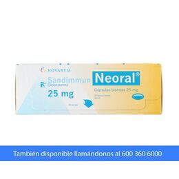 Sandimmun Neoral (R) Ciclosporina 25mg 50 Cápsulas Blandas
