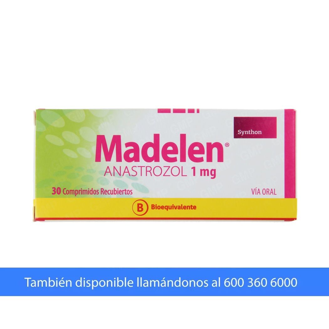 Madelen (B) Anastrozol 1mg 30 Comprimidos Recubiertos