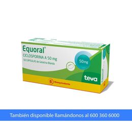Equoral (B) Ciclosporina 50mg 50 Cápsulas de Gelatina Blanda