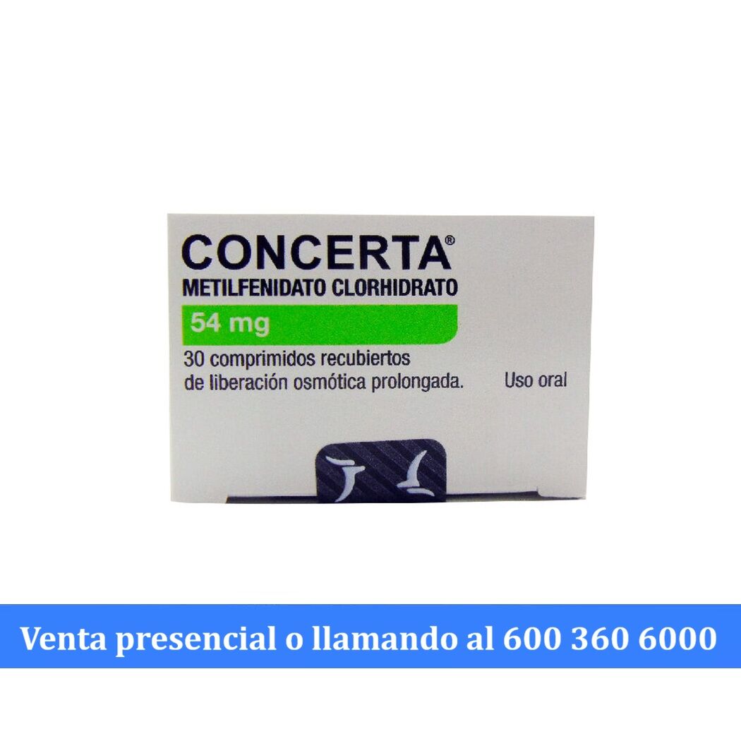 Concerta Metilfenidato 54mg 30 Comprimidos Prolongados - FarmaCompara