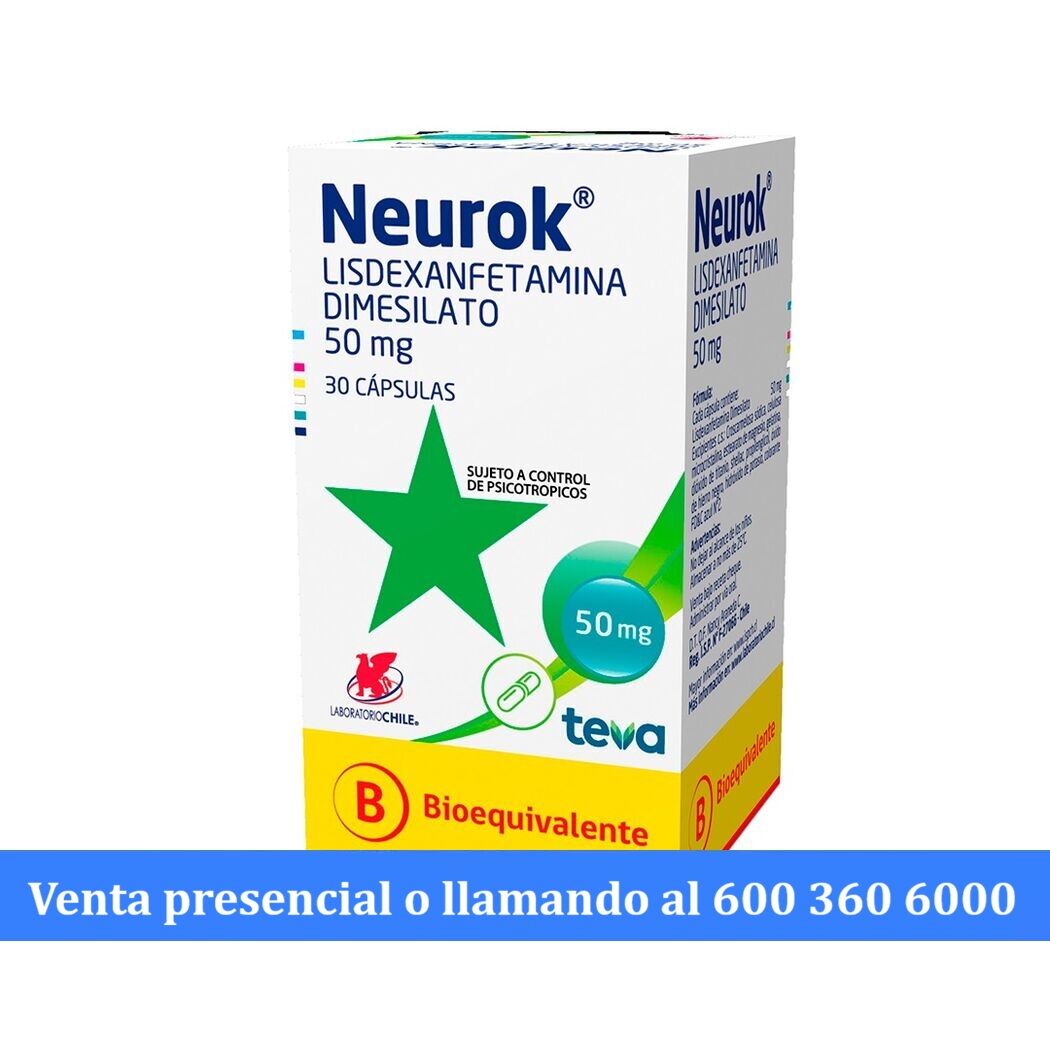 Neurok (B) Lisdexanfetamina 50mg 30 Cápsulas