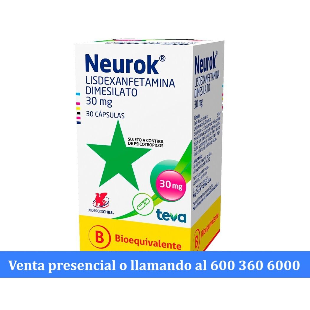 Neurok (B) Lisdexanfetamina 30mg 30 Cápsulas