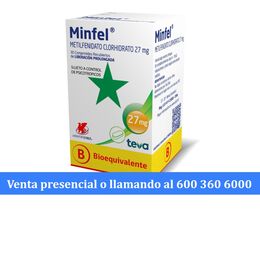 Minfel (B) Metilfenidato 27mg 30 Comprimidos Prolongados