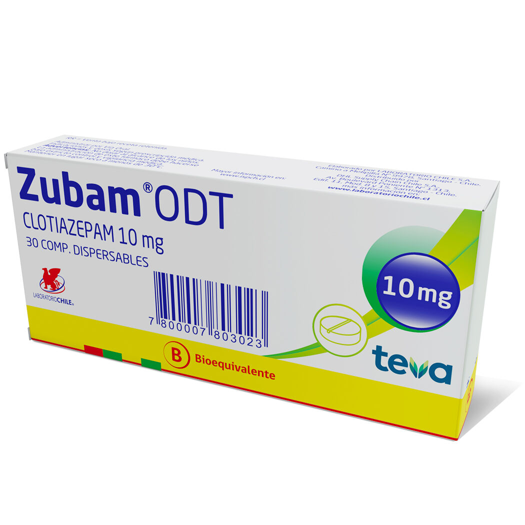 Zubam ODT Clotiazepam 10mg 30 Comprimidos Dispersables