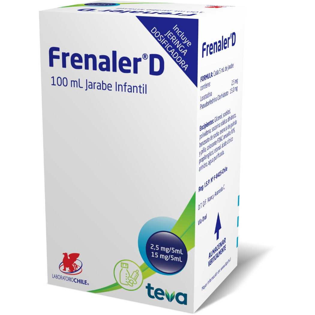 Frenaler-D Loratadina / Pseudoefedrina Jarabe Infantil 100ml