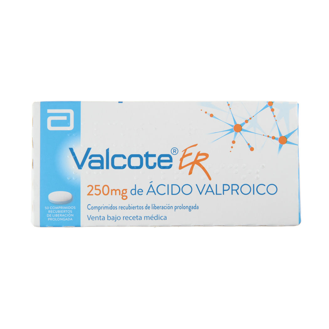 Valcote ER (R) Ácido Valproico 250mg 50 Comprimidos Prolongados