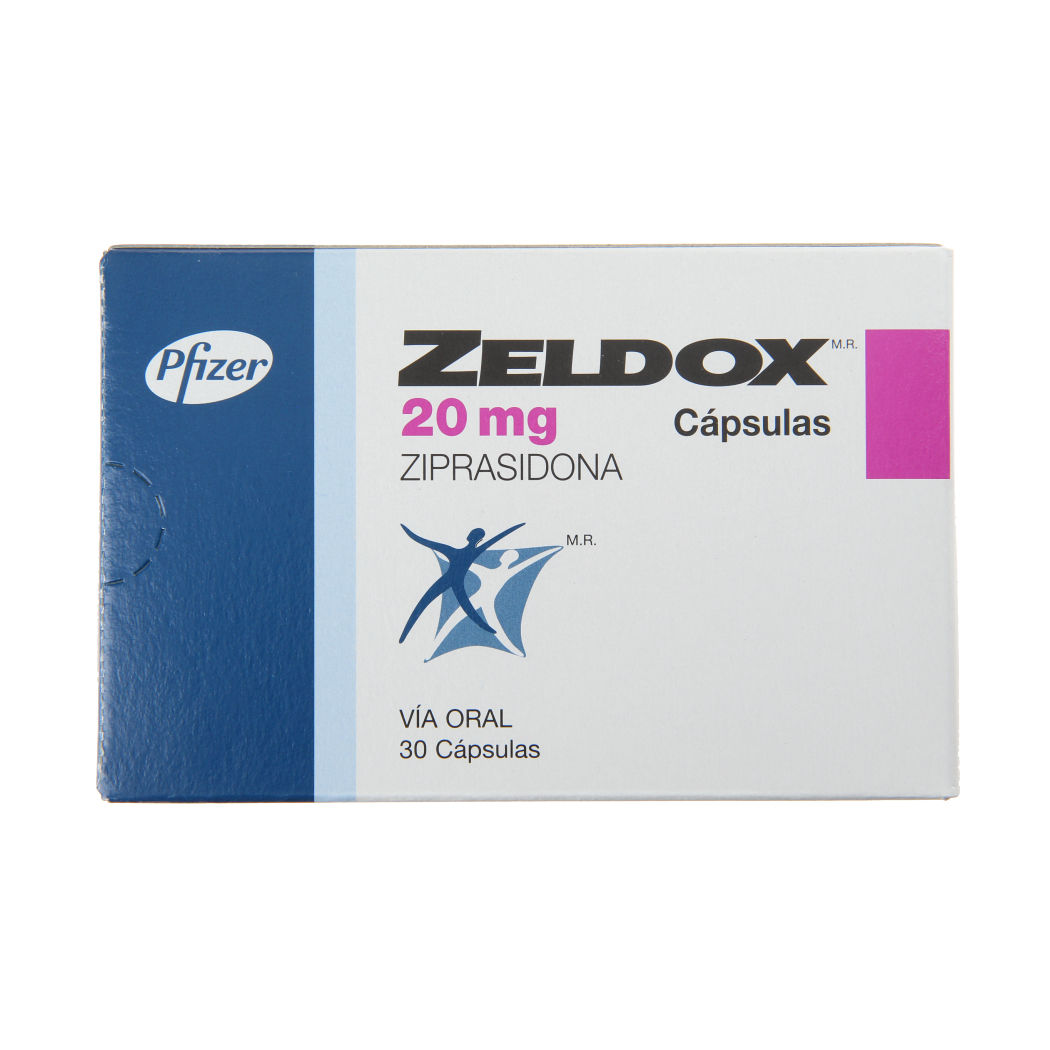 Zeldox Ziprasidona 20mg 30 Cápsulas