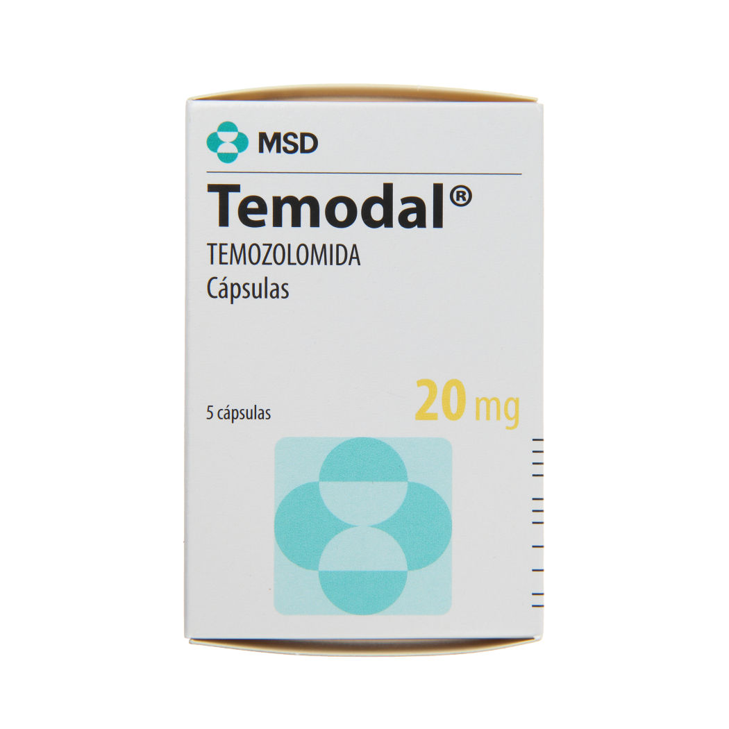 Temodal Temozolomida 20mg 5 Cápsulas