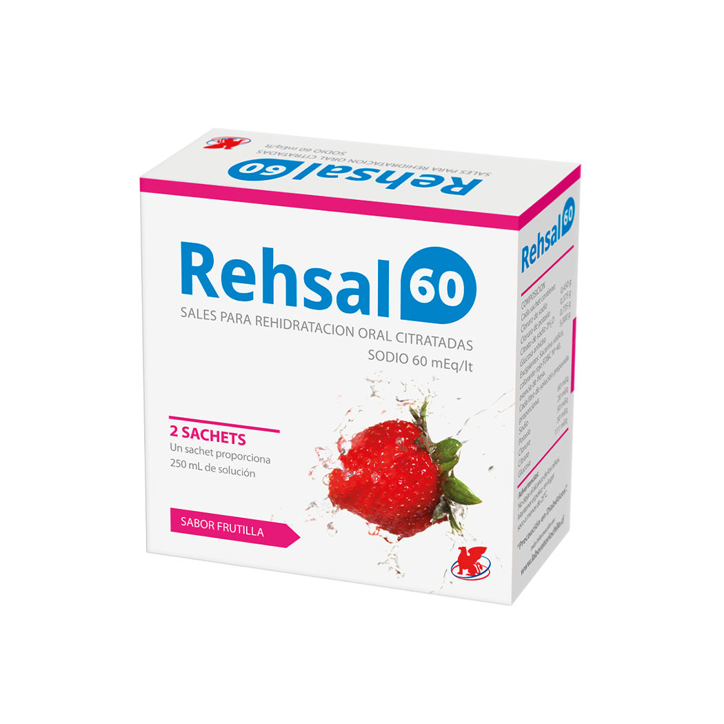 Rehsal 60 Sales Hidratantes 2 Sobres Frutilla