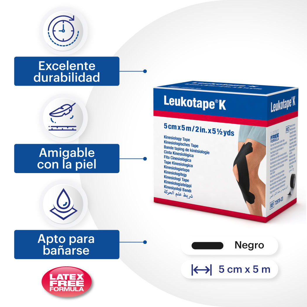 Leukotape K Venda Negro 5cmx5m