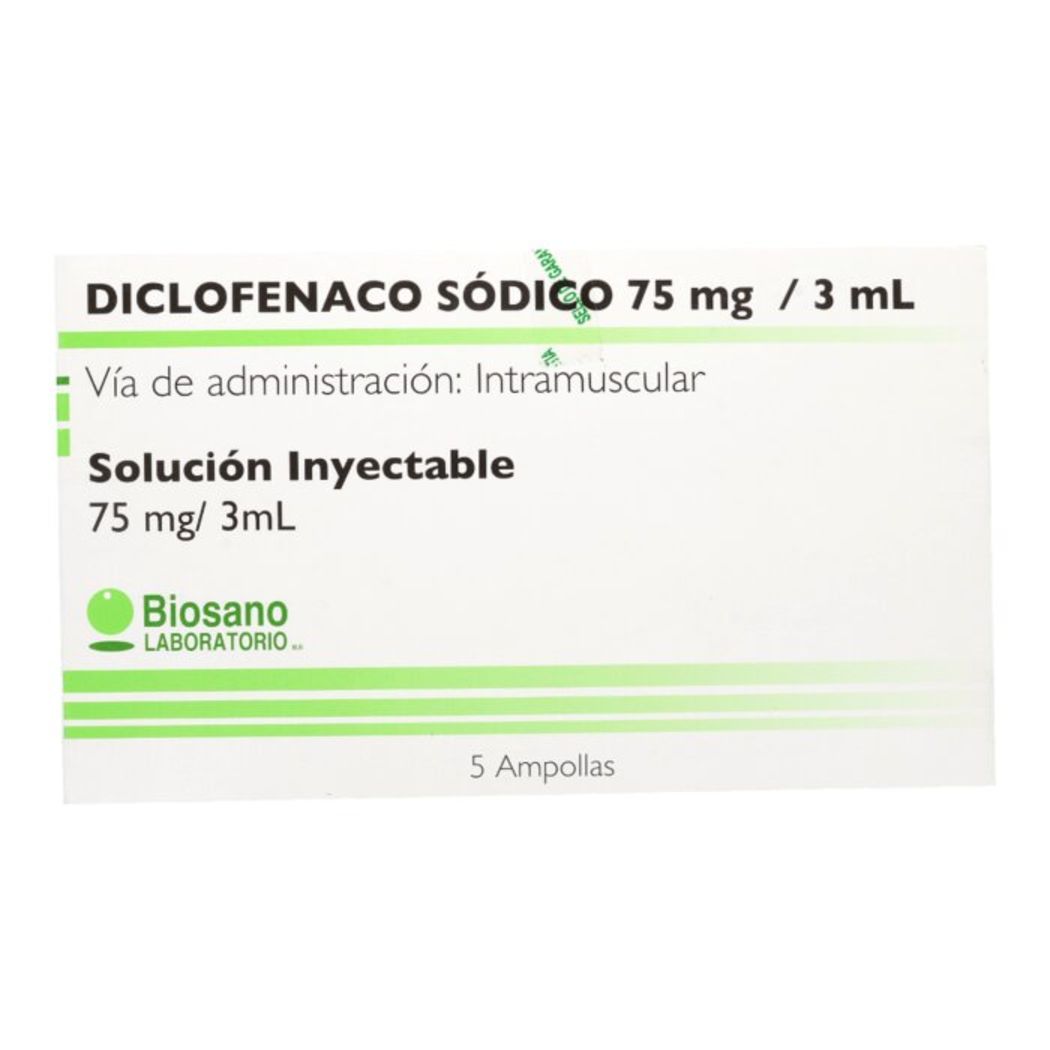 Diclofenaco 75mg/3ml Inyectable 5 Ampollas