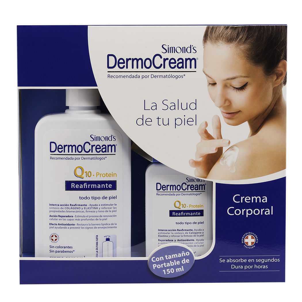 Estuche Cremas Dermocream q10 + Proteinas Frasco + Simmons