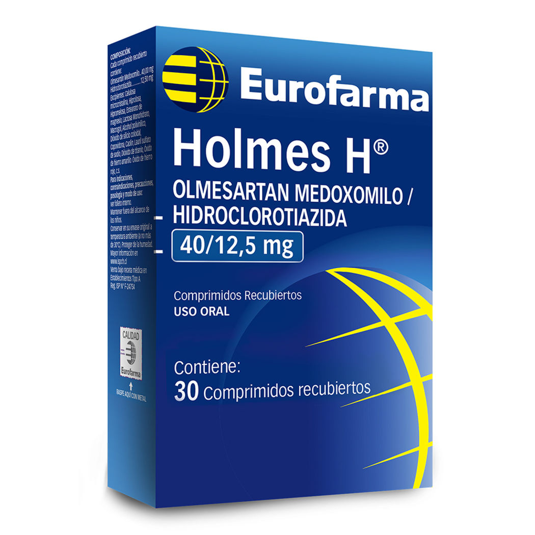 Holmes H Olmesartán / Hidroclorotiazida 40/12.5 30 Comprimidos Recubiertos
