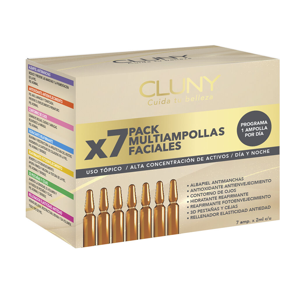 Set Cluny 7 Ampollas faciales, 2ml c/u