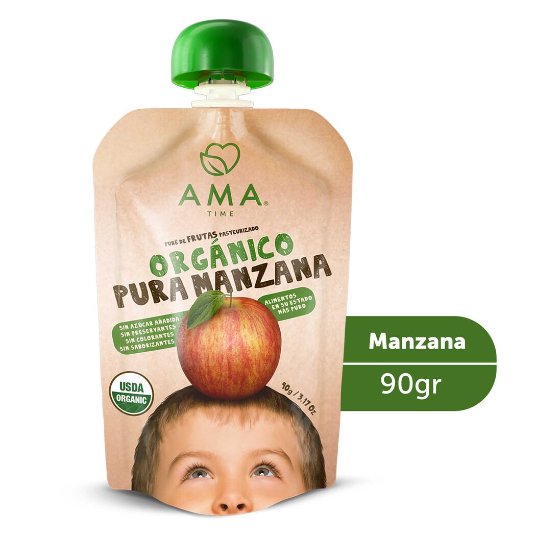 Puré de frutas manzana orgánico