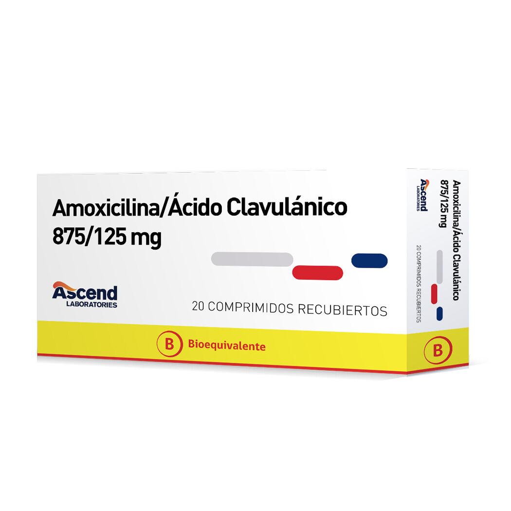 Amoxicilina / Acido Clavulánico (B) 875/125 20 Comprimidos Recubiertos