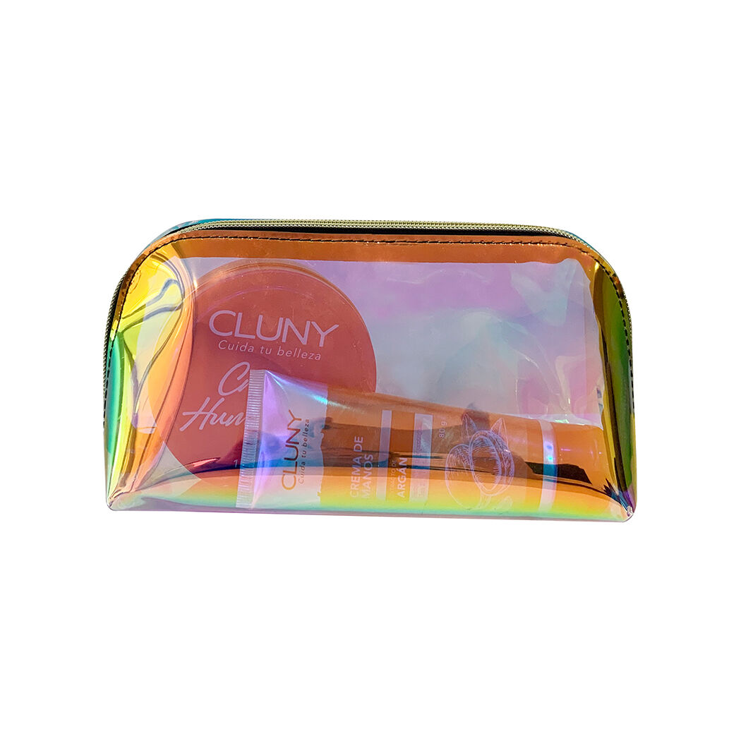 Pack Cluny Crema Manos Argan 80ml + Crema Multipropósito 150ml + Cosmetiquero Tornasol