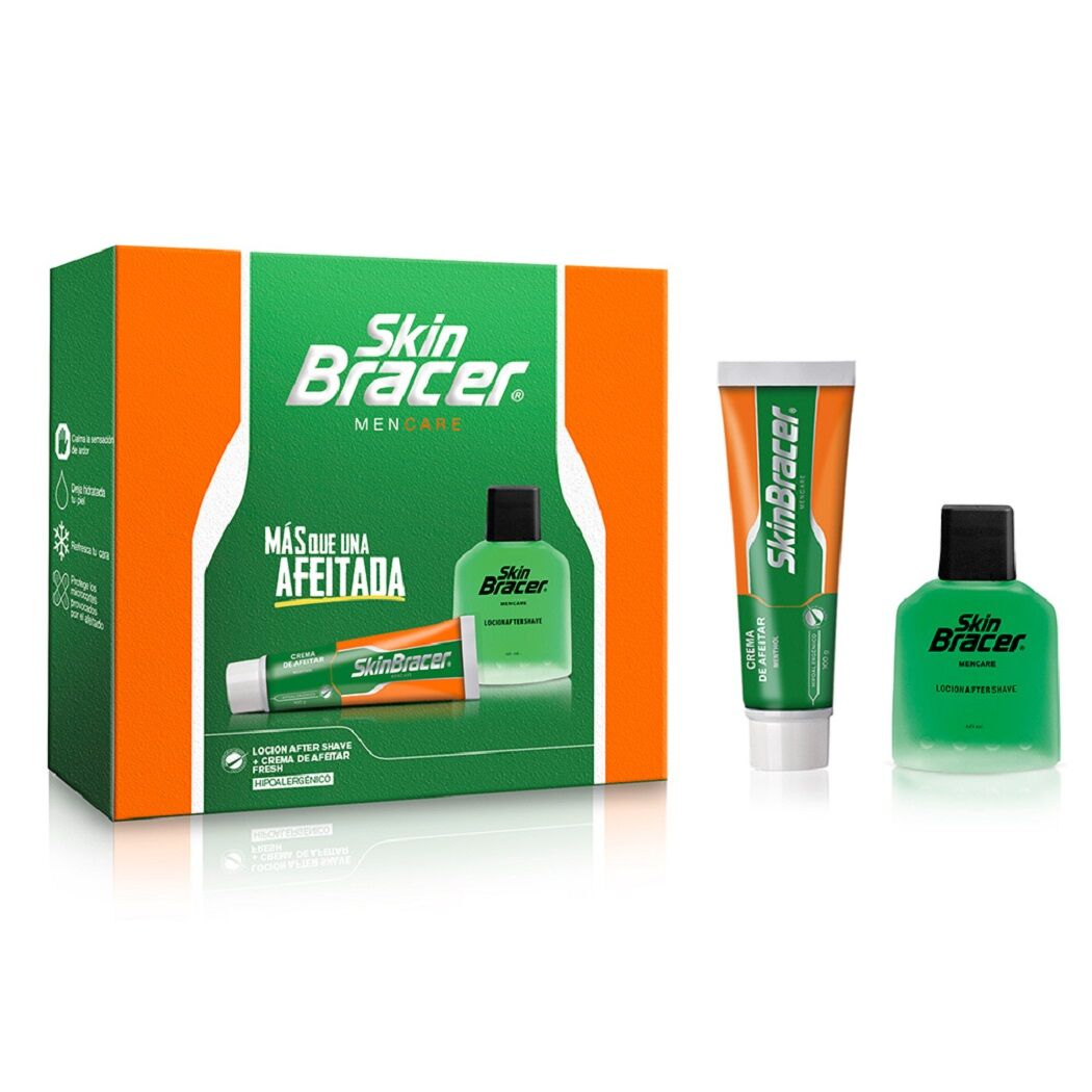 Set Skin Bracer Crema de Afeitar 100gr + Loción After Shave 60ml Fresh