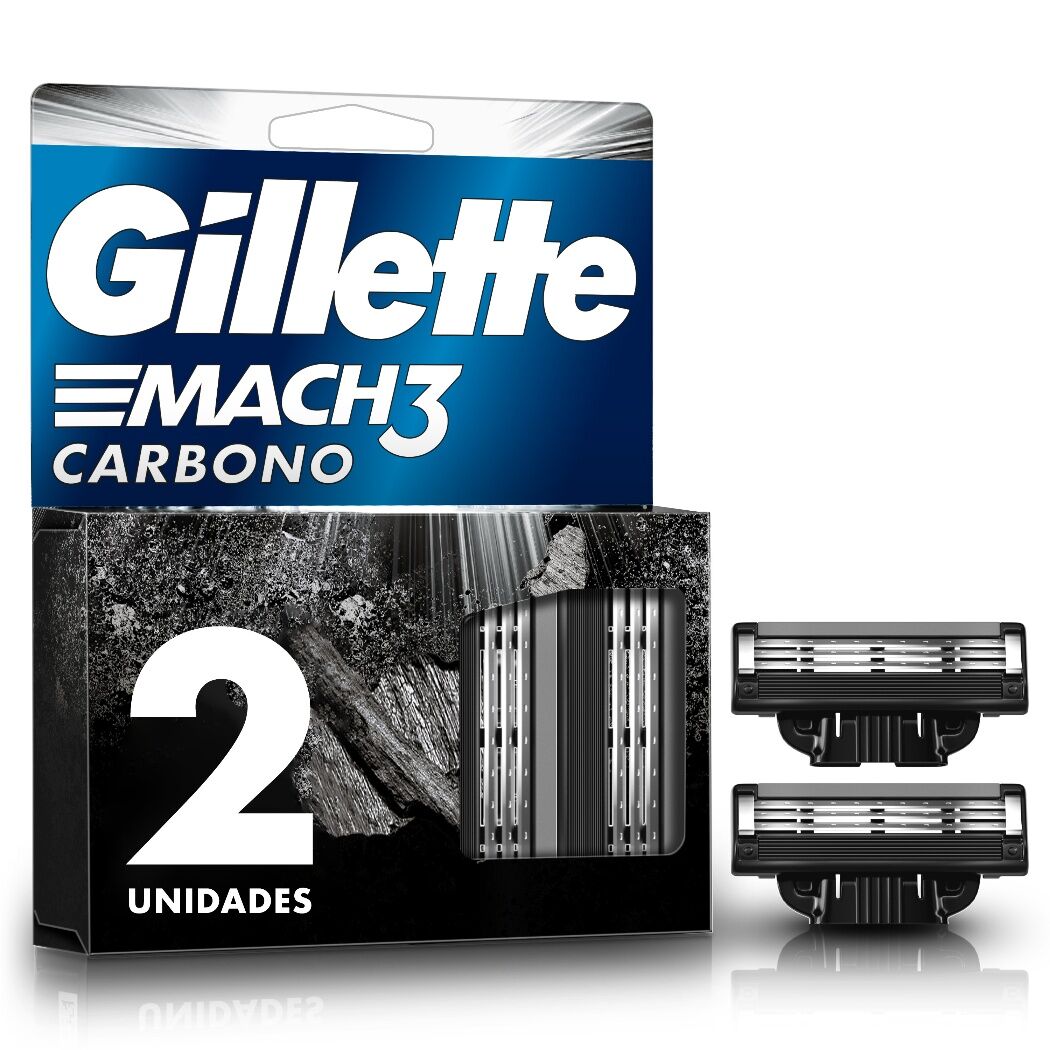 Repuesto Para Máquina de Afeitar Gillette Mach3 Carbono 2 Unidades